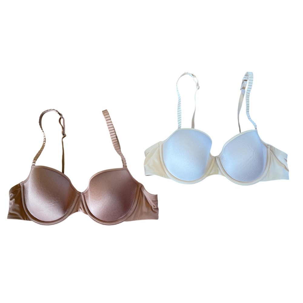 ThirdLove 24/7 Classic T-Shirt Bra Bundle 36B Nude Cream Microfiber 2 Pack